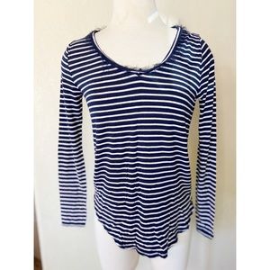 Black and white striped long sleeve top